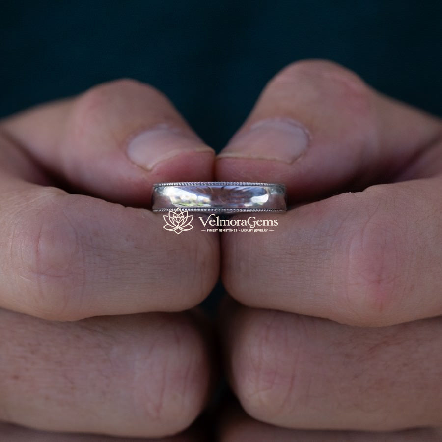 Men's Classic Milgrain Wedding Band-5mm