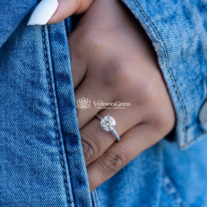 Lab-Created Diamond Classic Solitaire Ring F-G SI)