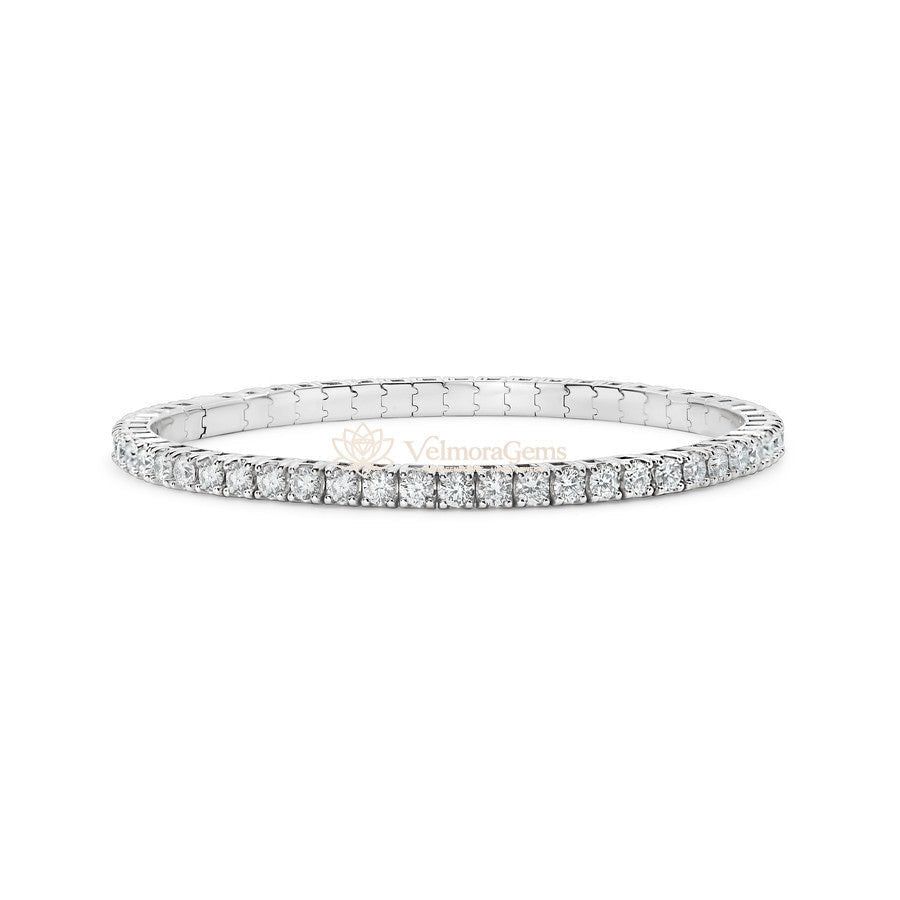 14k White Gold Elastic Tennis Bracelet
