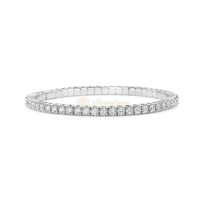 14k White Gold Elastic Tennis Bracelet