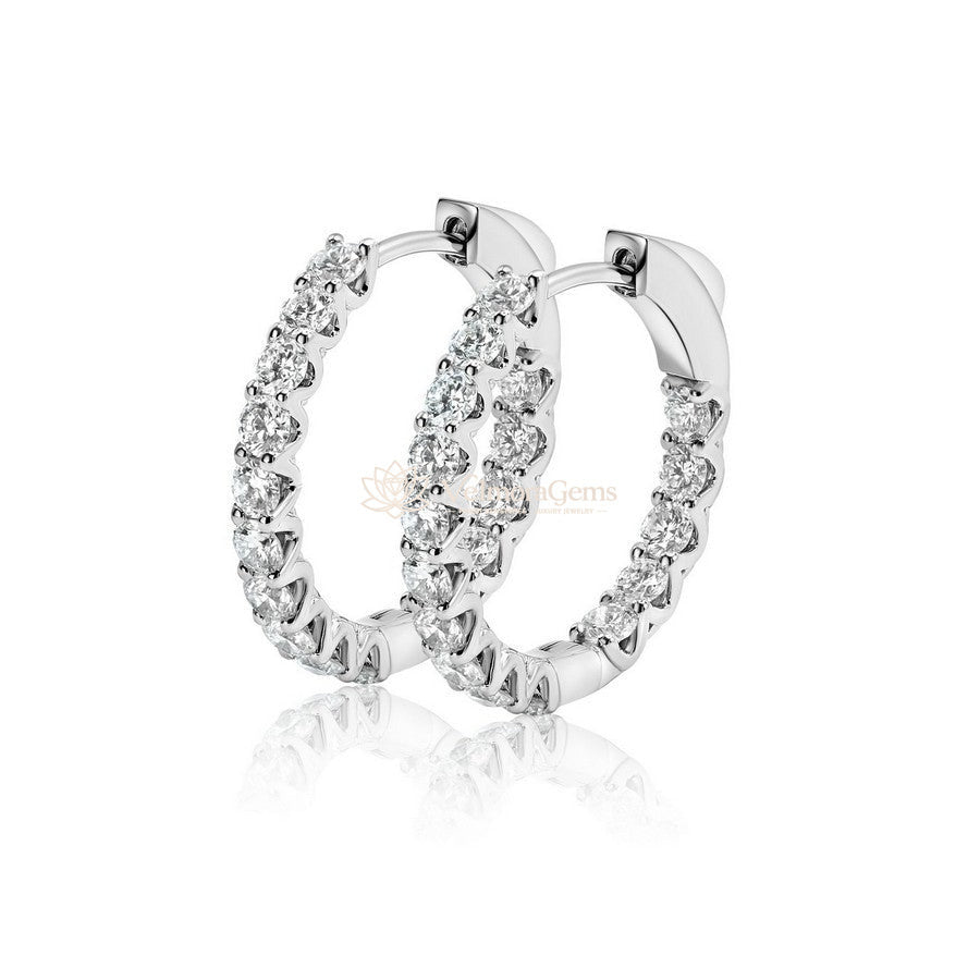 Grand Brilliance Duo – 15mm Huggies & Matching Stud Earrings (F-G SI)