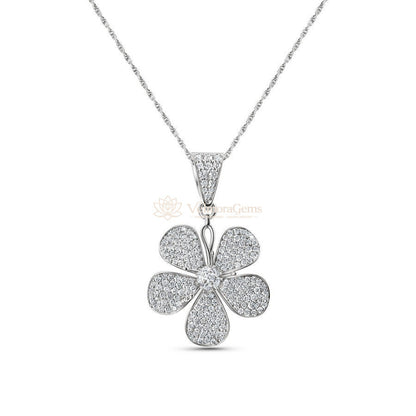 Lab-Created Diamond Flower Pendant Necklace F-G VS)