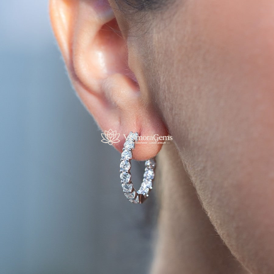 Lab-Created Diamond 15mm Huggie Earrings F-G VS)
