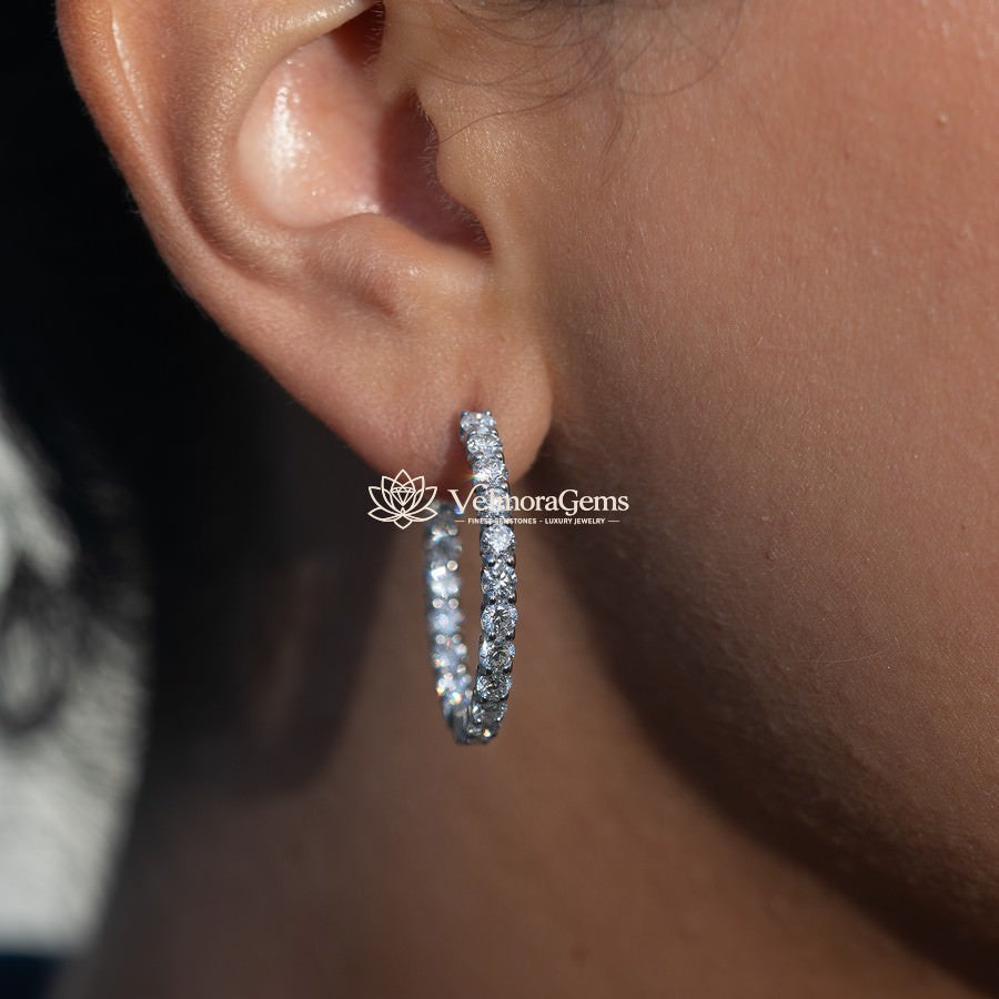 Lab-Created Diamond 23.5mm Huggie Earrings F-G VS)
