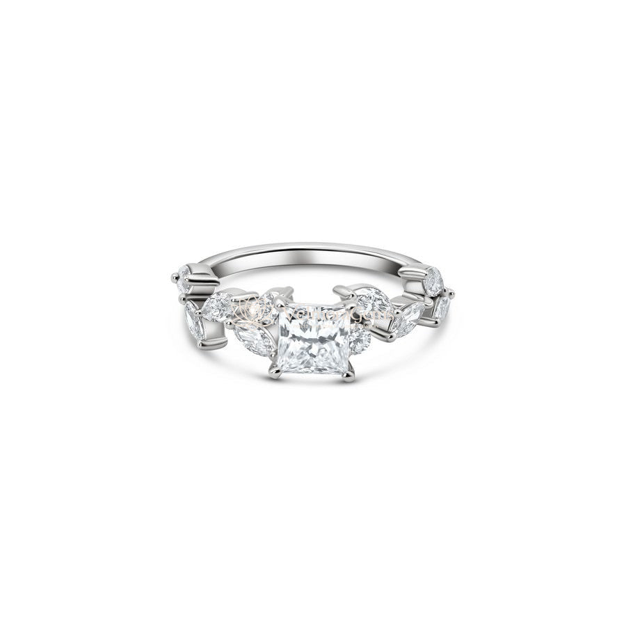 IGI Certified Princess Lab-Created Marquise Leaf Diamond Ring F VS)