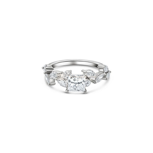 IGI Certified Princess Lab-Created Marquise Leaf Diamond Ring F VS)