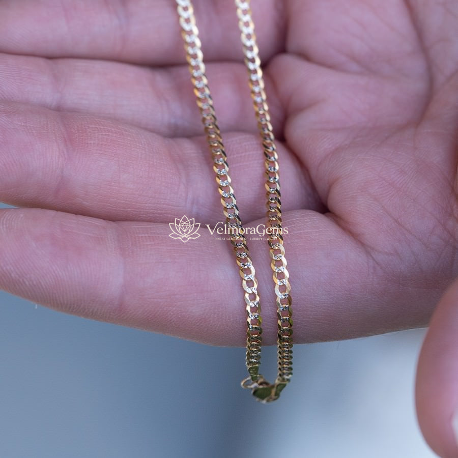 Diamond-Cut Curb Chain – 22 Inch