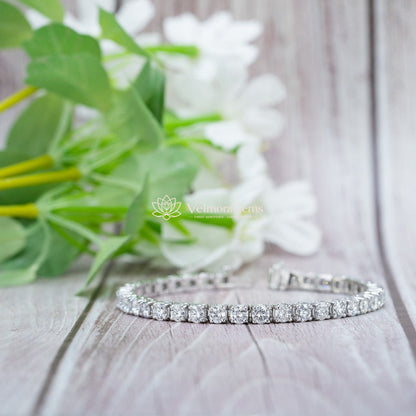 Lab-Created Round Diamond Tennis Bracelet F-G SI)