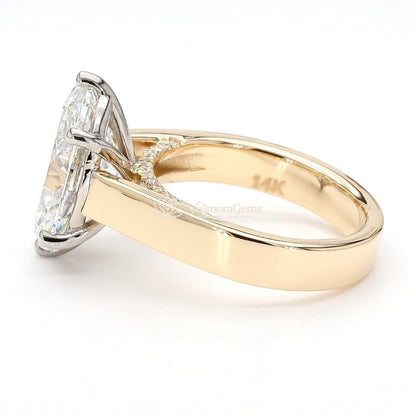 IGI Certified Lab-Created Diamond Two-Tone Oval Ring with Hidden Side Accents F VS)