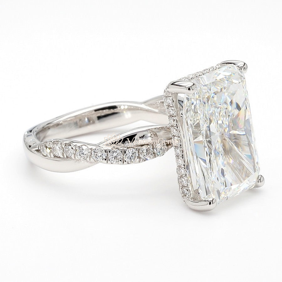 IGI Certified Lab-Created Diamond Radiant Twisted Pave Ring F VS)