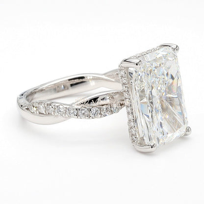 IGI Certified Lab-Created Diamond Radiant Twisted Pave Ring F VS)