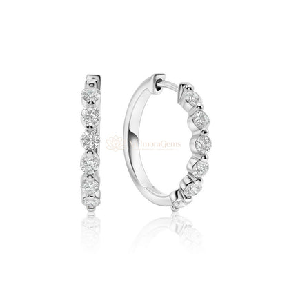Lab-Created Diamond 6 Stone Hoop Earrings F-G VS)