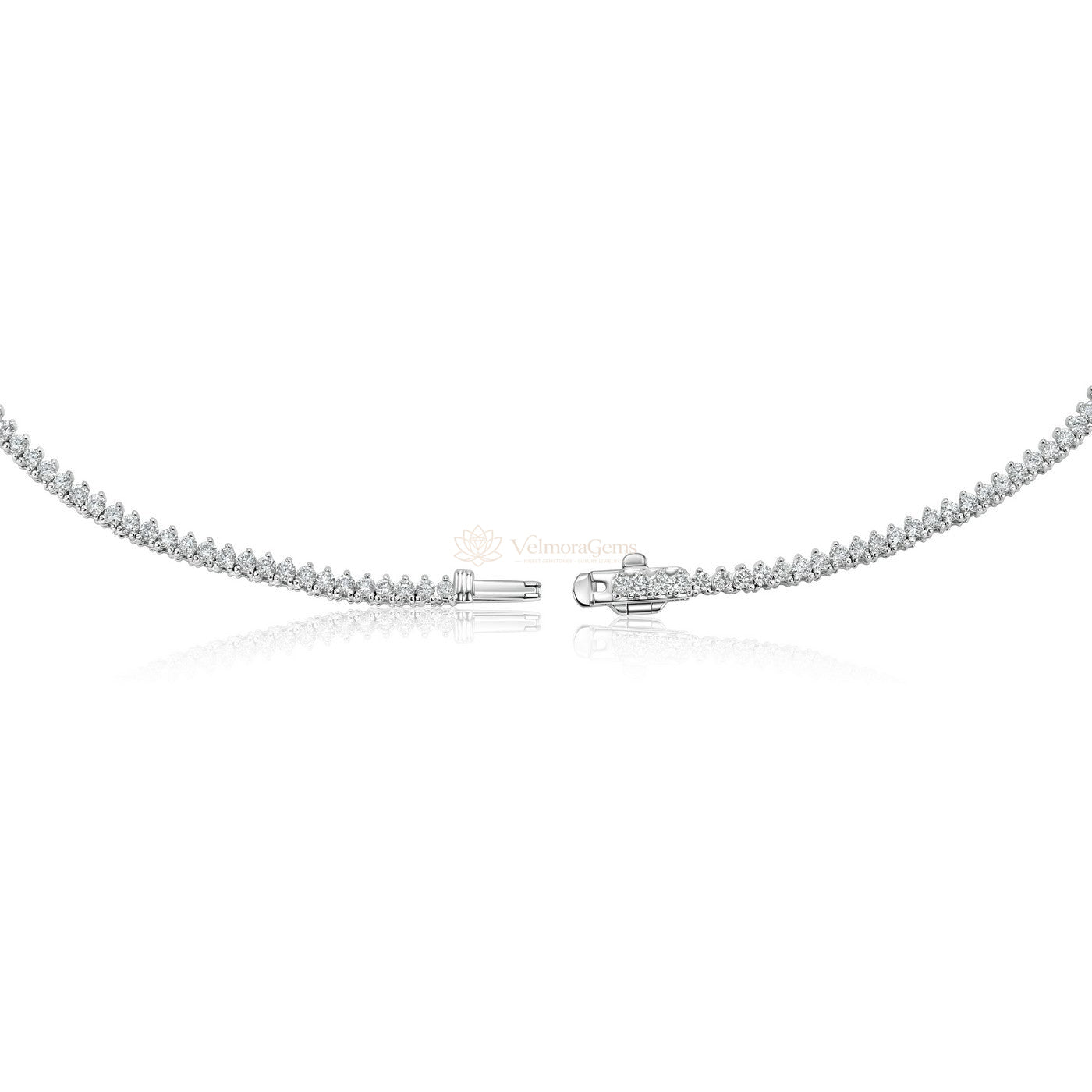 Natural 3-Prong Diamond Riviera Necklace F-G SI)