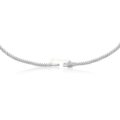Natural 3-Prong Diamond Riviera Necklace F-G SI)