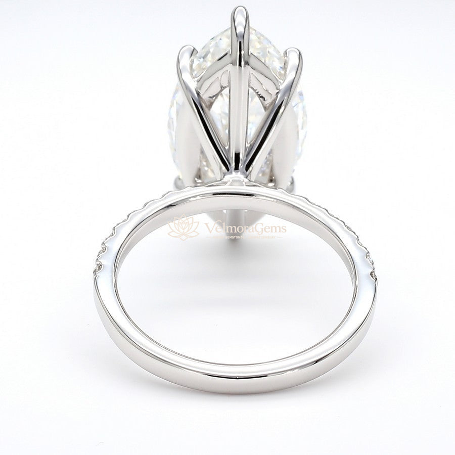 IGI Certified Lab-Created Diamond Marquise Pave Ring F VS)