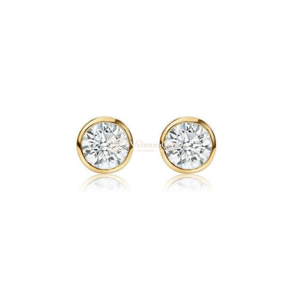 Modern Brilliance Duo – Bezel Studs & Diamonds by the Yard Necklace (F-G SI)