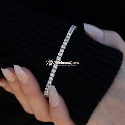 14k White Gold Elastic Tennis Bracelet