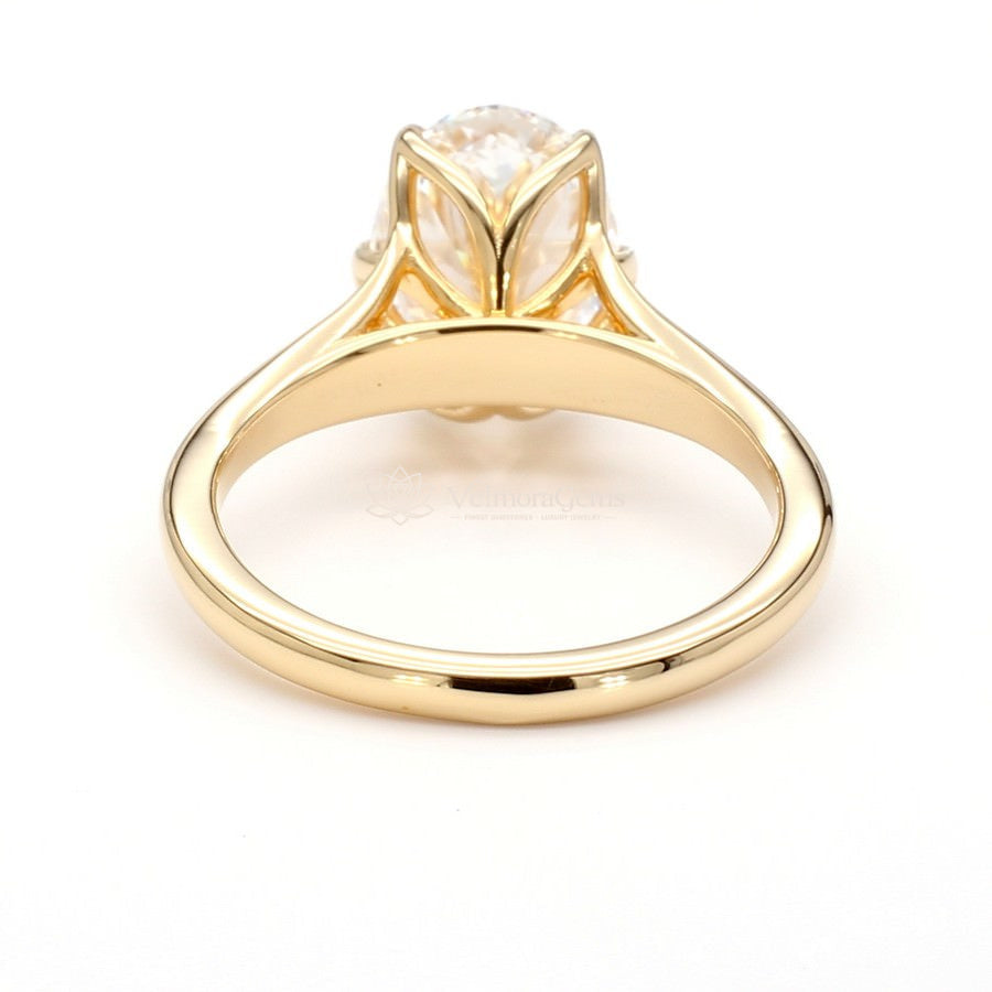 IGI Certified Lab-Created Diamond Oval Tulip Split Shank Ring F VS)
