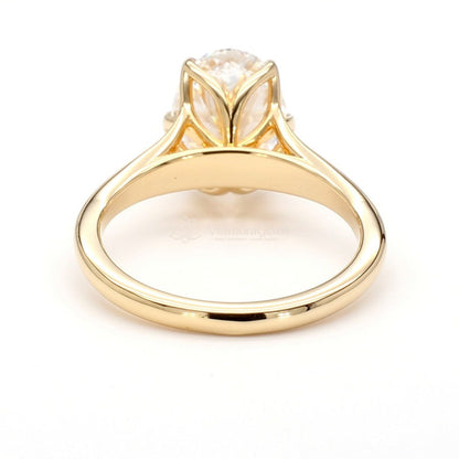 IGI Certified Lab-Created Diamond Oval Tulip Split Shank Ring F VS)