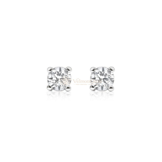 Natural Diamond 4-Prong Baby Stud Earrings F-G SI)