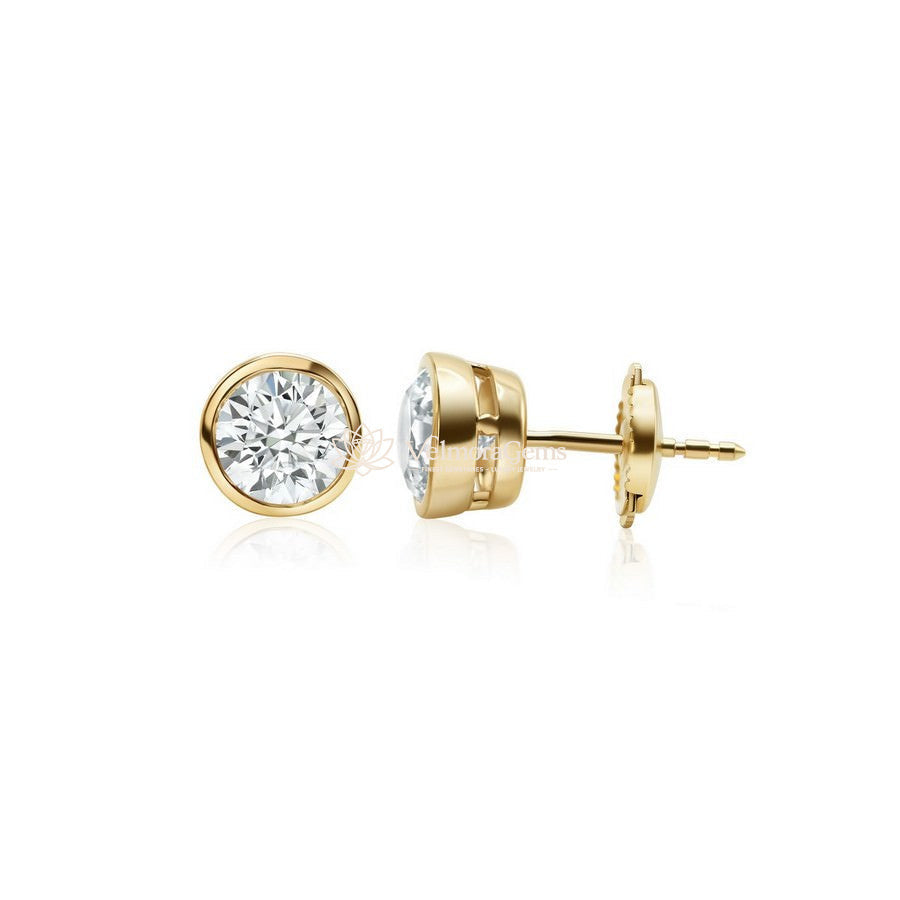Lab-Created Diamond Bezel Stud Earrings F-G SI)