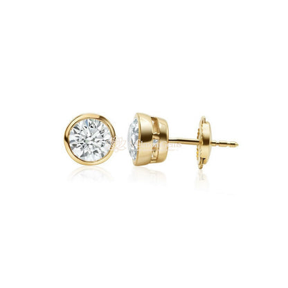 Lab-Created Diamond Bezel Stud Earrings F-G SI)