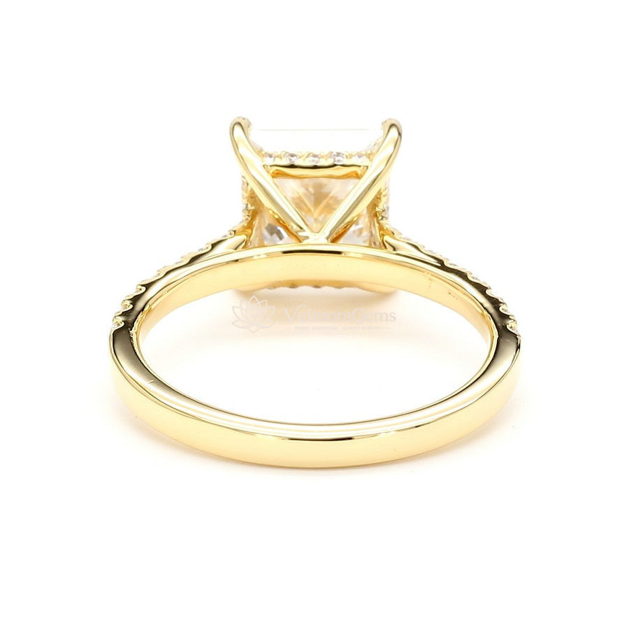 IGI Certified Lab-Created Diamond Princess Hidden Halo Pave Ring F VS)