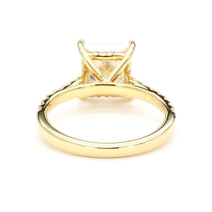 IGI Certified Lab-Created Diamond Princess Hidden Halo Pave Ring F VS)