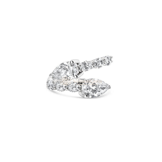IGI Certified Lab-Created Diamond Pear and Oval Open Wrap Ring F VS)