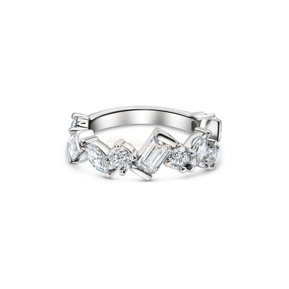 3/4 Eternity Mixed Shape Lab-Created Diamond Wedding Band E-F VS)