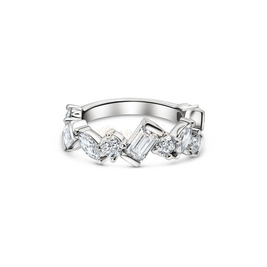 3/4 Eternity Mixed Shape Lab-Created Diamond Wedding Band E-F VS)