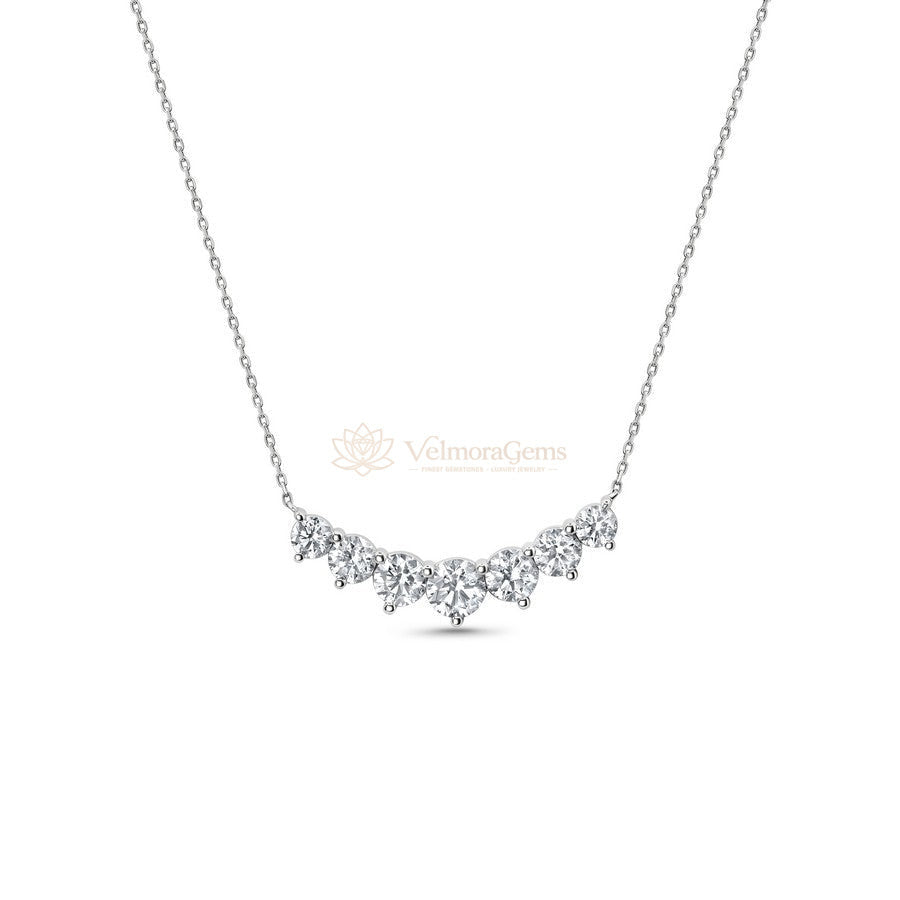 Lab-Created Diamond Graduated 7-Stone Necklace F-G SI)