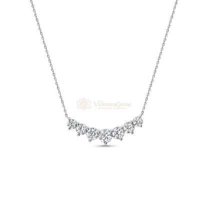 Lab-Created Diamond Graduated 7-Stone Necklace F-G SI)