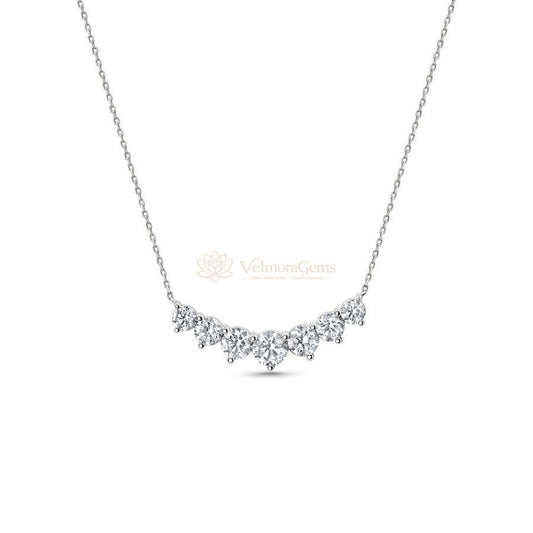 Lab-Created Diamond Graduated 7-Stone Necklace F-G SI)