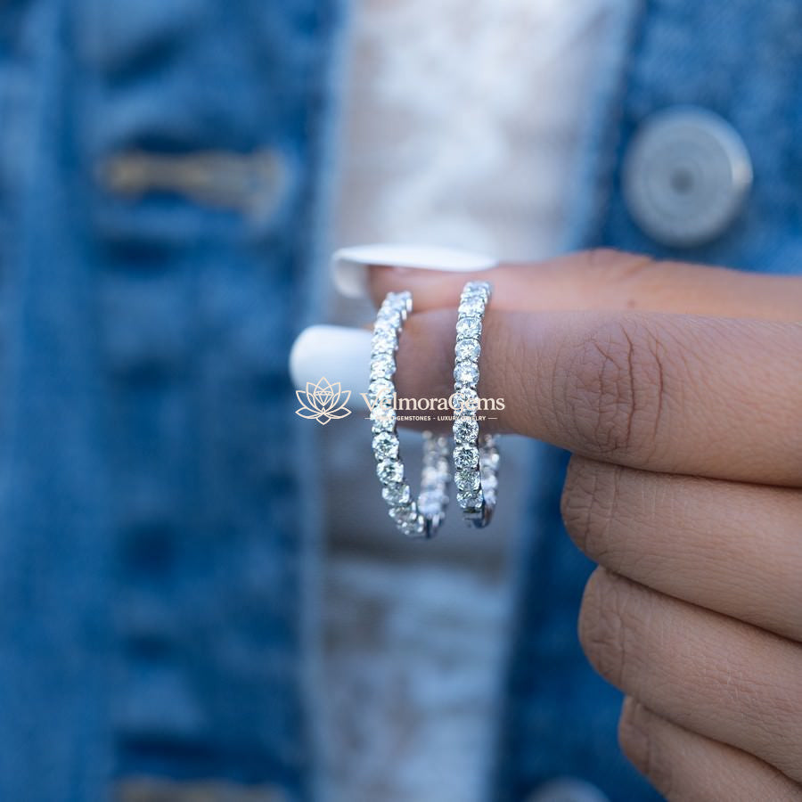 Lab-Created Diamond 23.5mm Huggie Earrings F-G VS)
