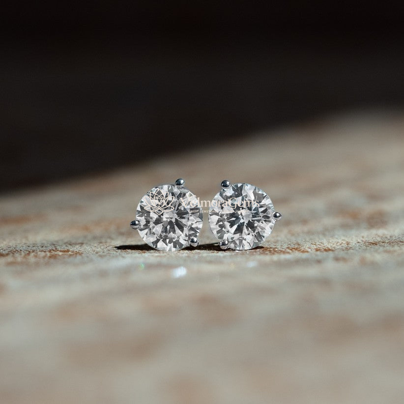 Lab-Created Diamond 4 Prong Basket Screw Back Stud Earrings F-G SI)