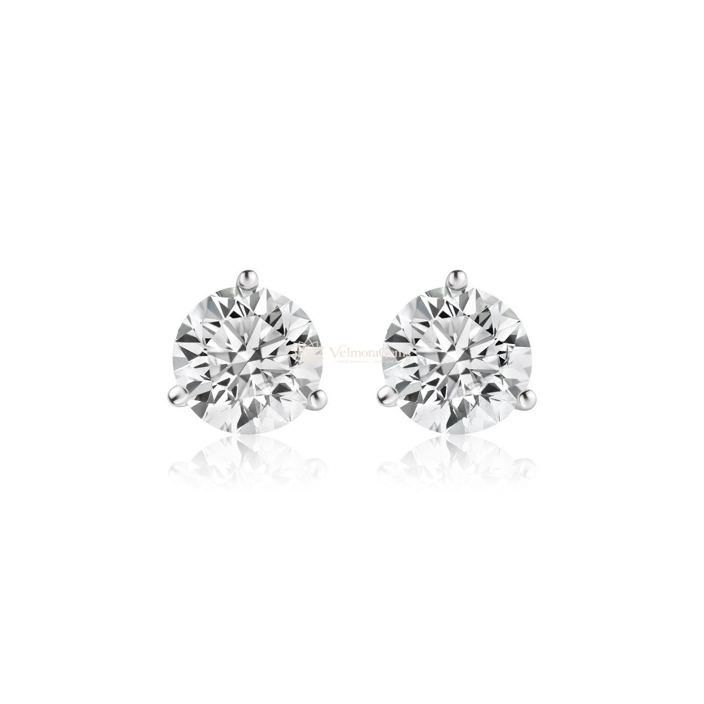 Lab-Created Diamond 4 Prong Basket Screw Back Stud Earrings F-G SI)