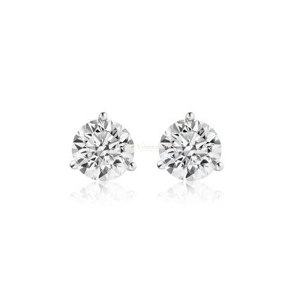 Lab-Created Diamond 4 Prong Basket Screw Back Stud Earrings F-G SI)