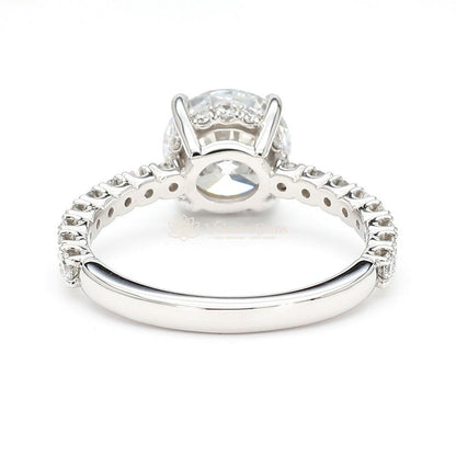 IGI Certified Lab-Created Diamond Round Hidden Halo Pave Ring F VS)