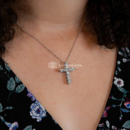Lab-Created Diamond Cross Necklace F-G SI)