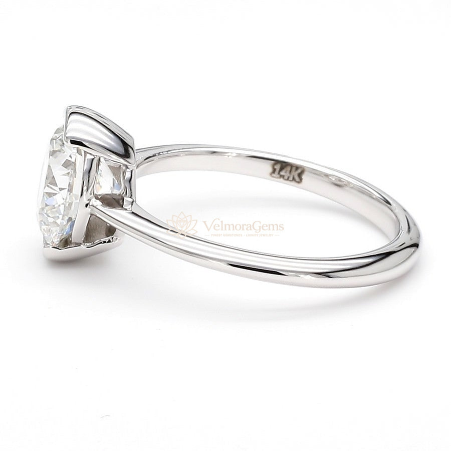 IGI Certified Lab-Created Diamond Round Half Bezel Ring F VS)