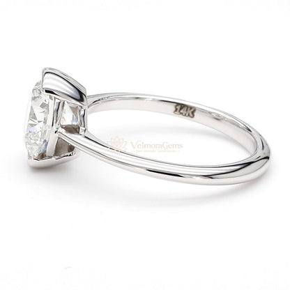 IGI Certified Lab-Created Diamond Round Half Bezel Ring F VS)