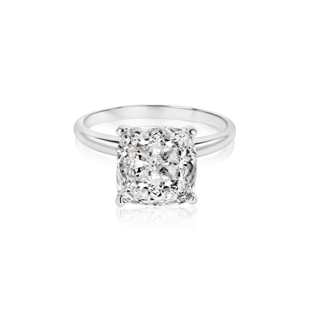 IGI Certified Cushion Lab-Created Diamond Classic Solitaire Ring F VS)