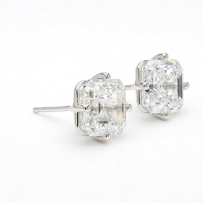 IGI Certified Lab-Created Diamond Asscher Compass Prong Earrings F VS)