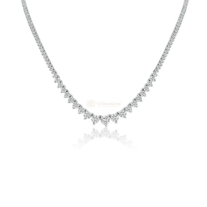 Natural 3-Prong Diamond Riviera Necklace F-G SI)