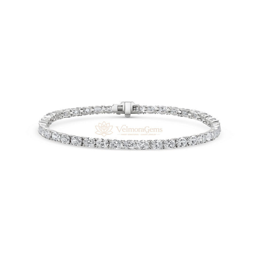 Lab-Created Diamond Oval Tennis Bracelet E-F VS)