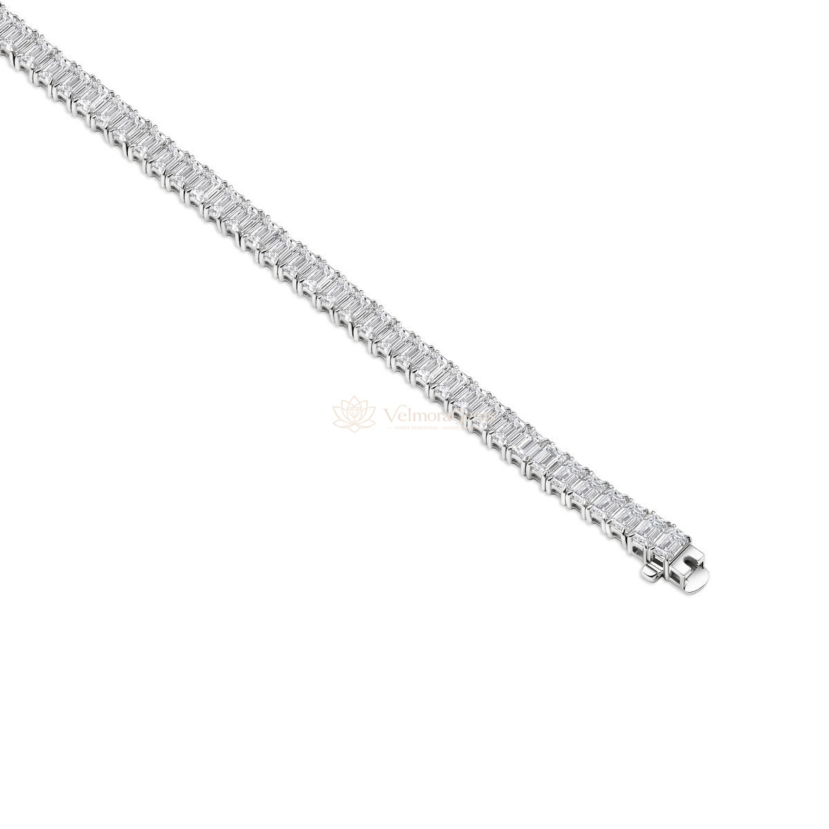 Lab-Created Diamond Emerald Cut Tennis Bracelet E-F VS)