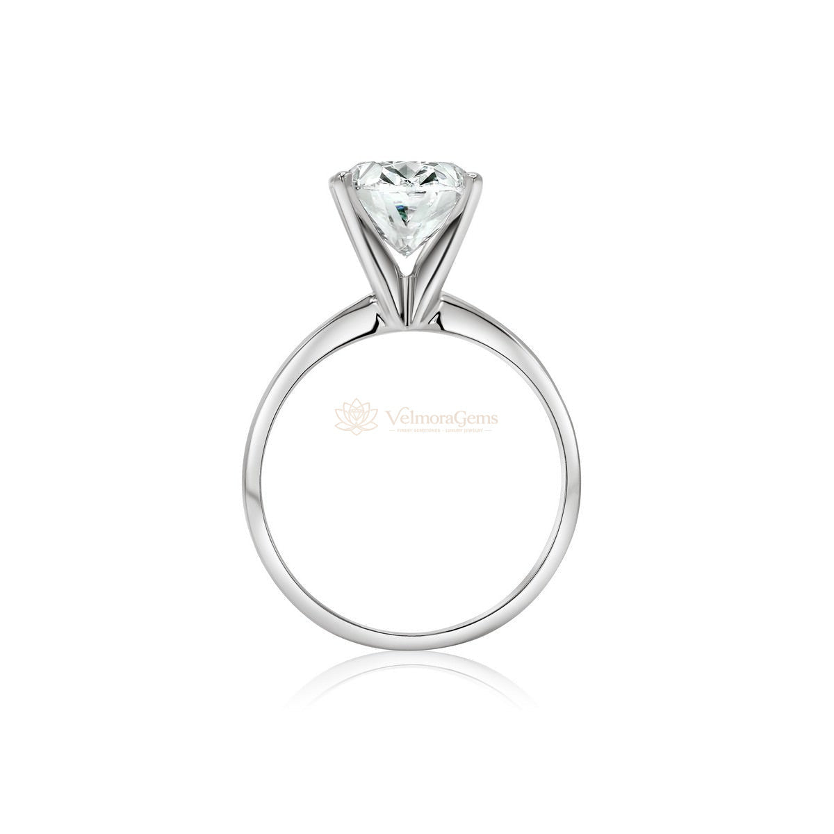 IGI Certified Oval Lab-Created Diamond Classic Solitaire Ring F VS)