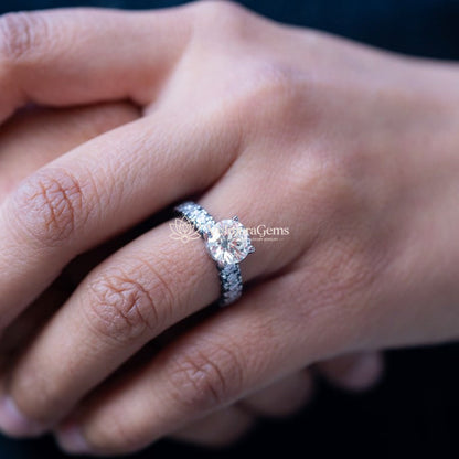 IGI Certified Lab-Created Black and White Diamond Round 3-Way Pave Ring F VS)