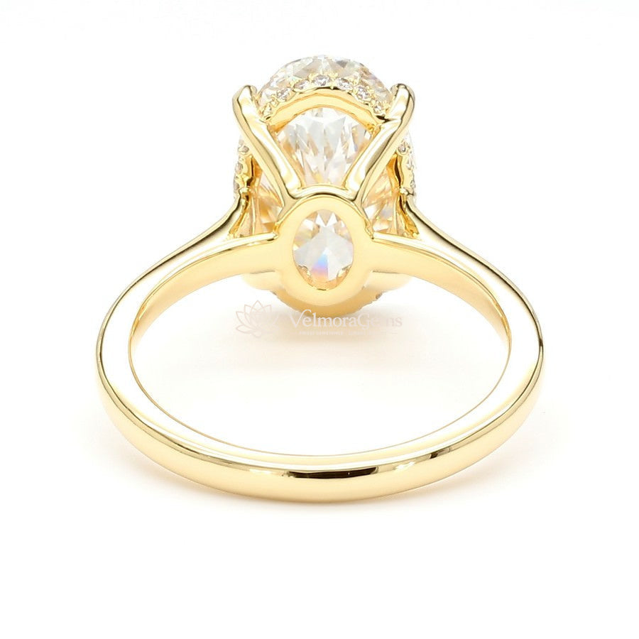 IGI Certified Lab-Created Diamond Oval Hidden Halo Ring F VS)